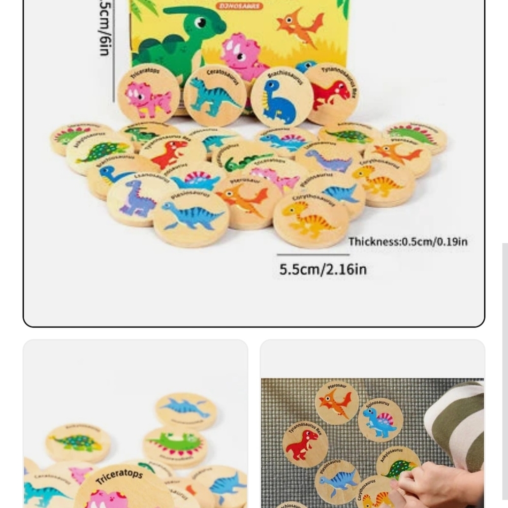 Wood toy for toddler Game! Find the Same - Dinosaurs - Picture 6 of 8
